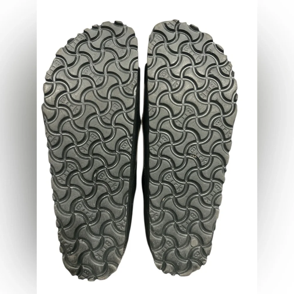 Birkenstock Arizona Sandals Black Leather Double Strap Size 38 EU 7-7.5 US - Picture 8 of 8